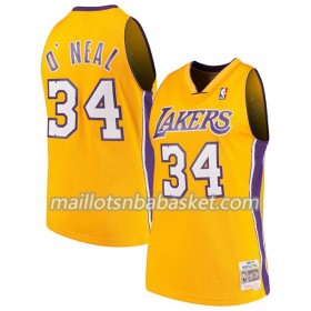 Maillot Homme Los Angeles Lakers Shaquille O`Neal 34 Hardwood Classics Gris Swingman